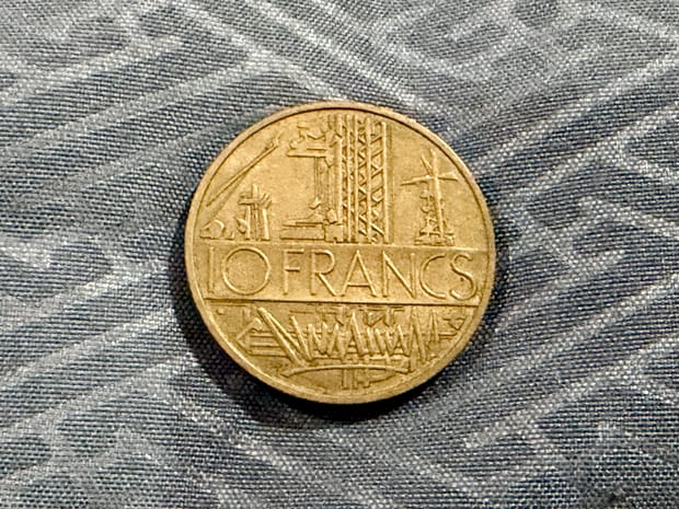 Koin Prancis: 10 Francs (1977)