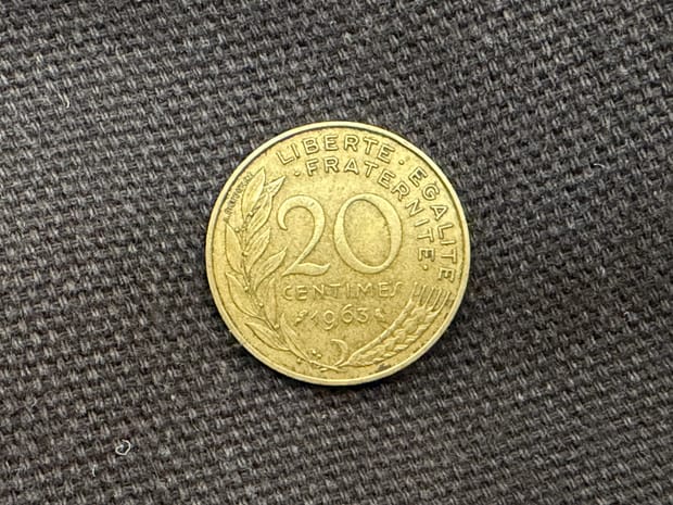 Koin Prancis: 20 Centimes (1963, 1978, 1979)